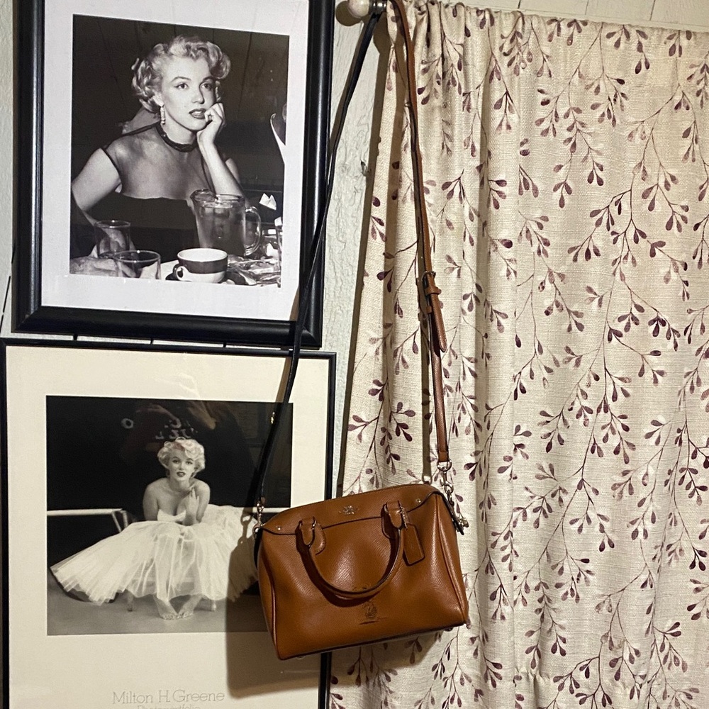 Coach Tan Leather Crossbody Bag peanuts edition
